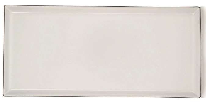 Equinoxe assiette plate rectangulaire, 32.5x15x1.8 cm, blanc