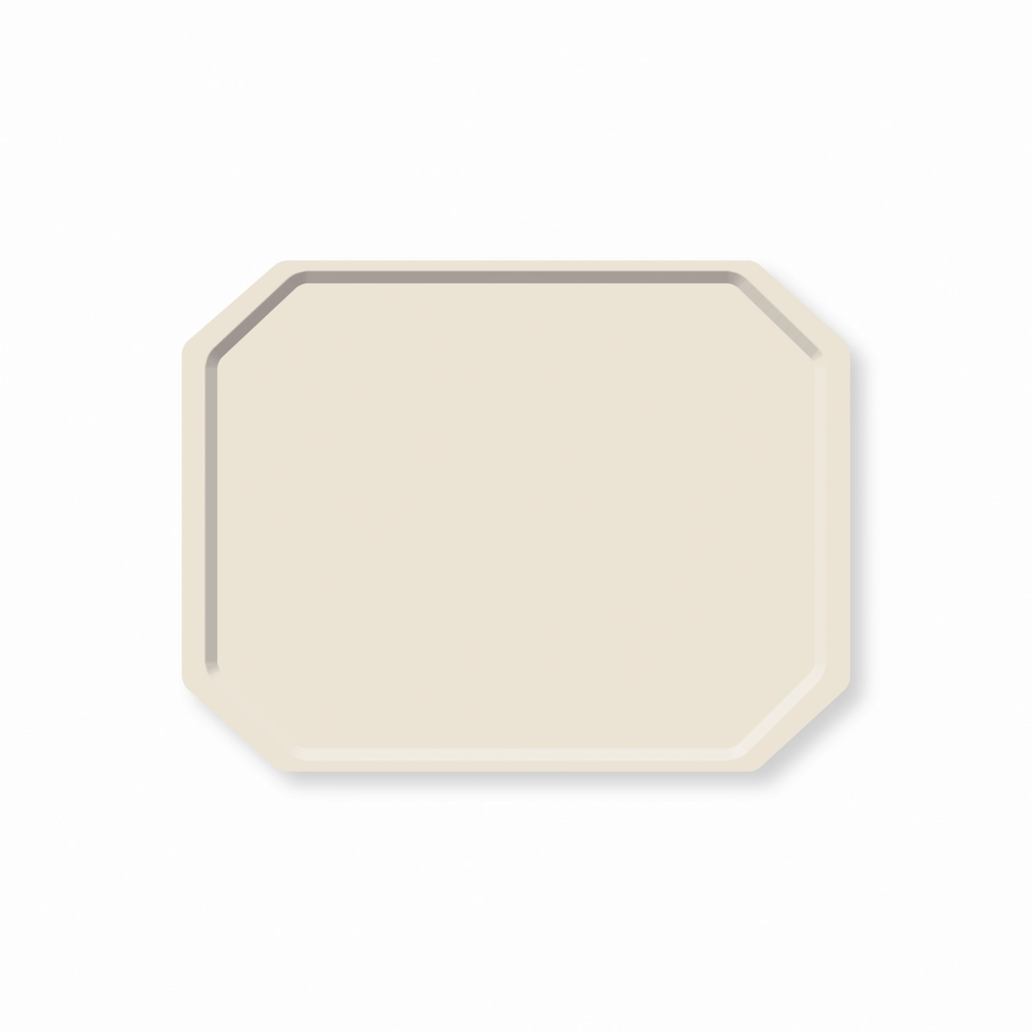Plateau Octagon Polyclassic, Blanc perle 42,5x32cm