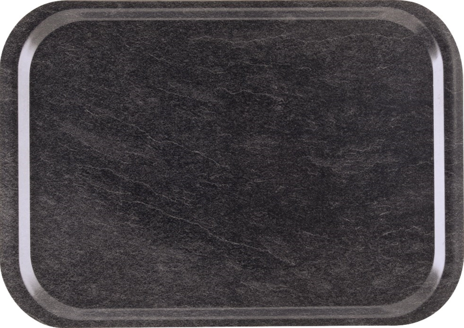 Plateau Dessert Dark Marble ovale, antidérapant 28x20cm
