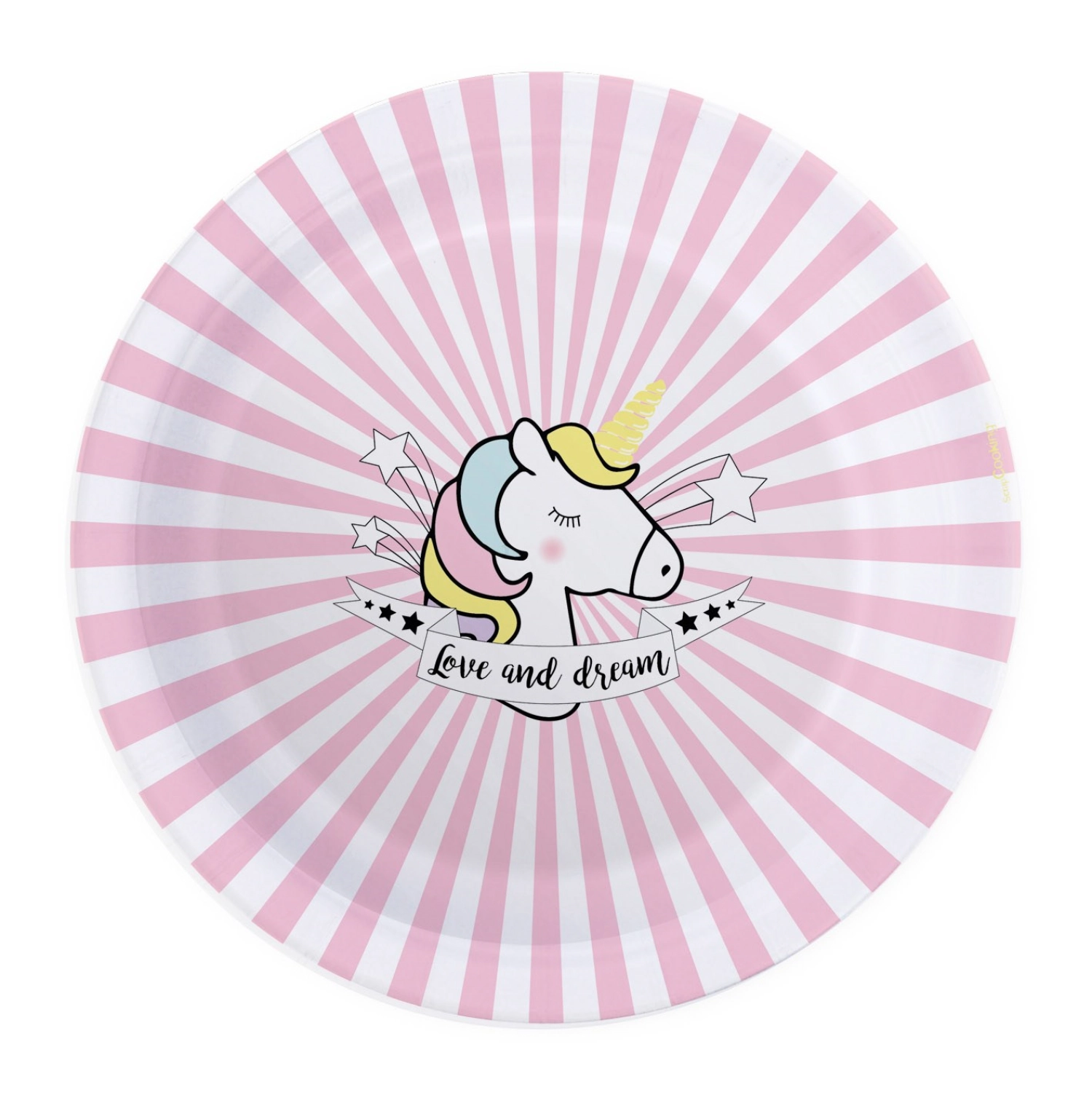 8 assiette en carton licorne