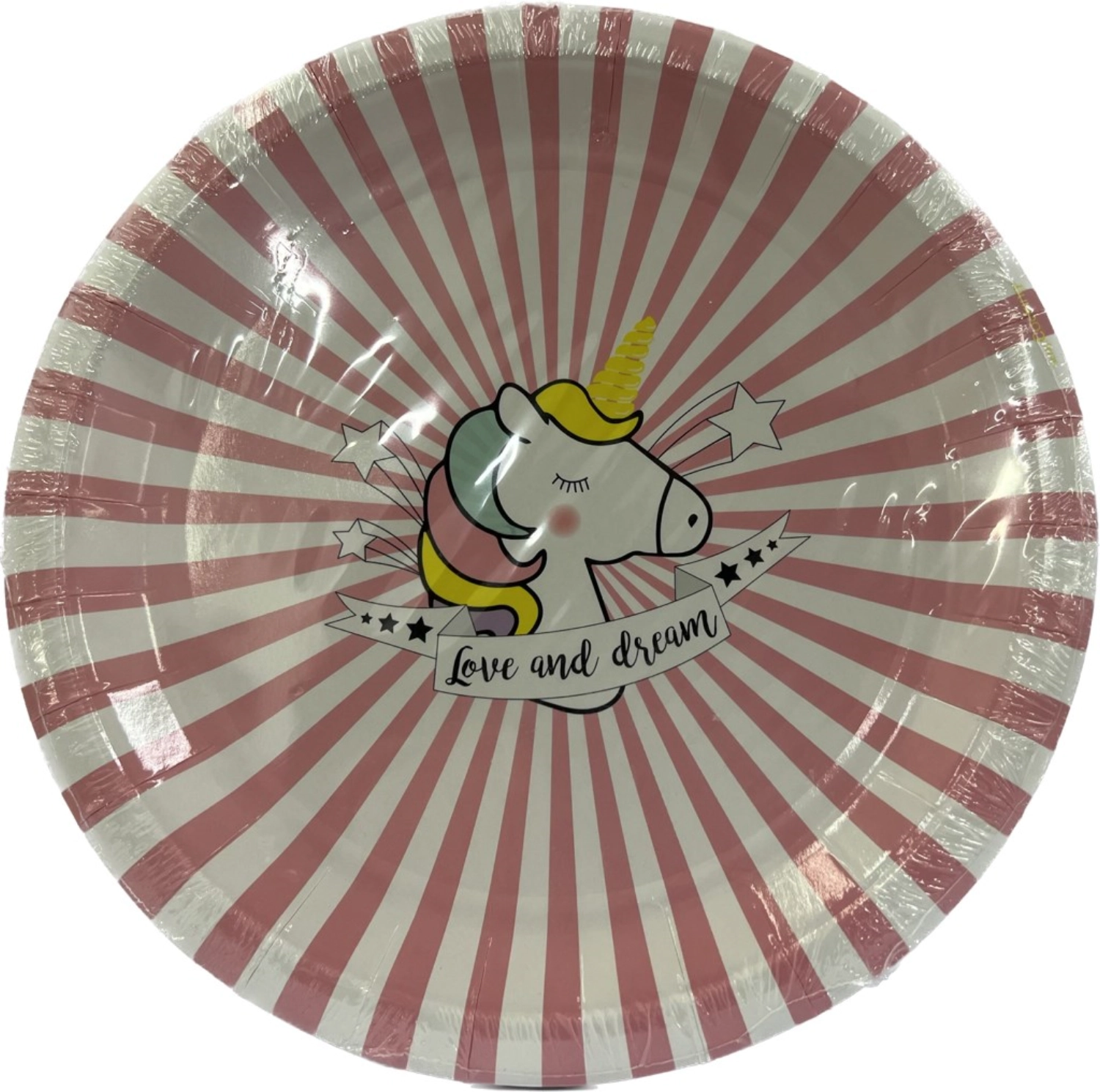 8 assiette en carton licorne