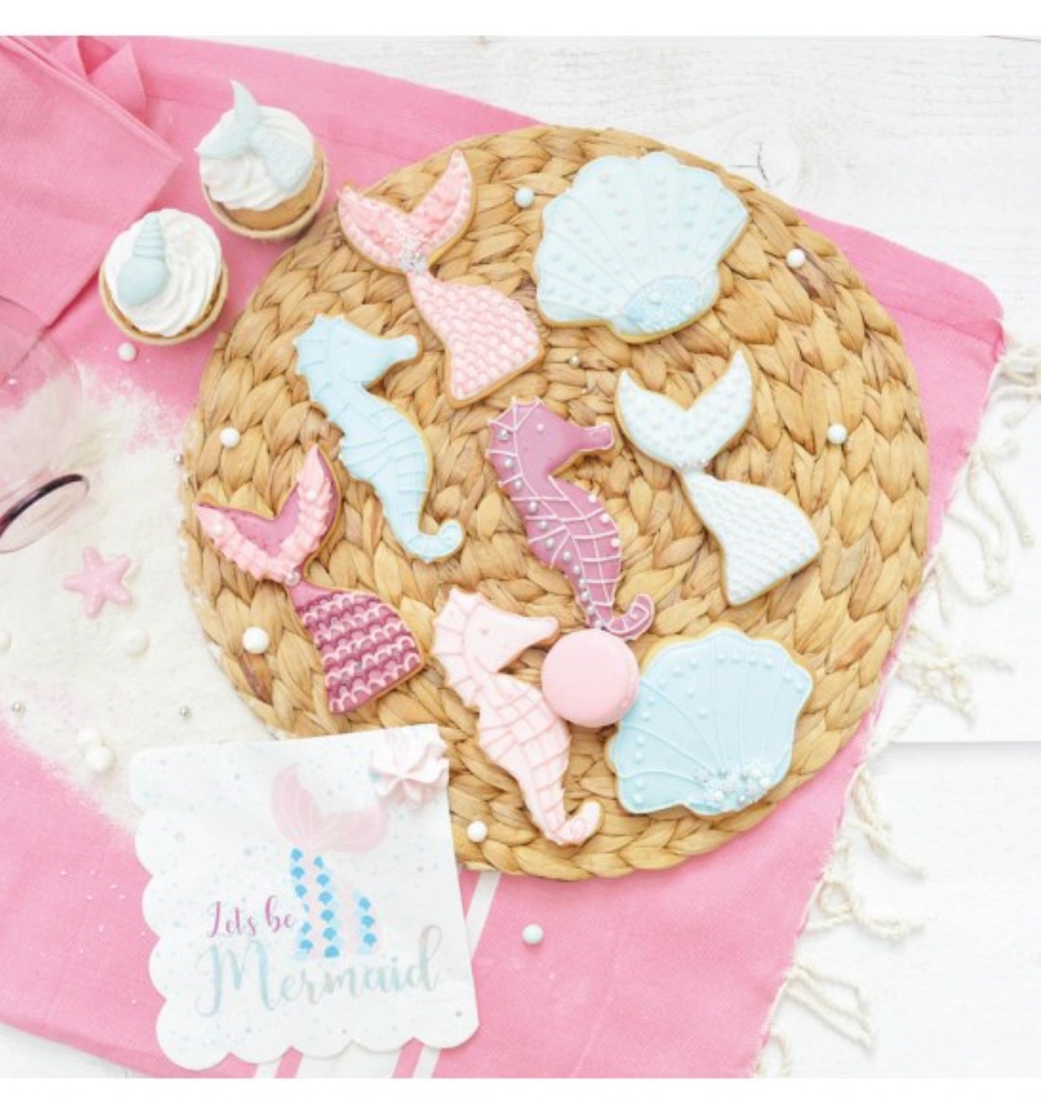 20 serviettes en papier sirène