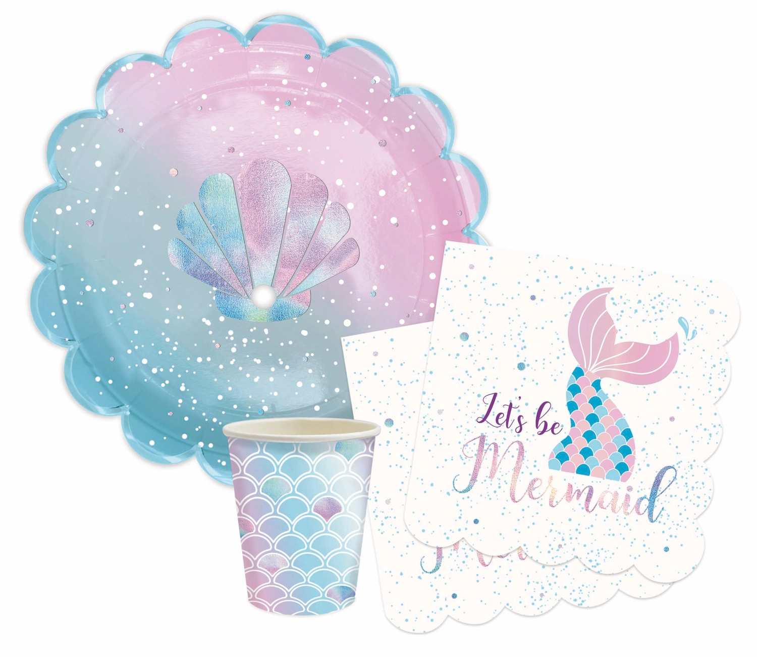 20 serviettes en papier sirène