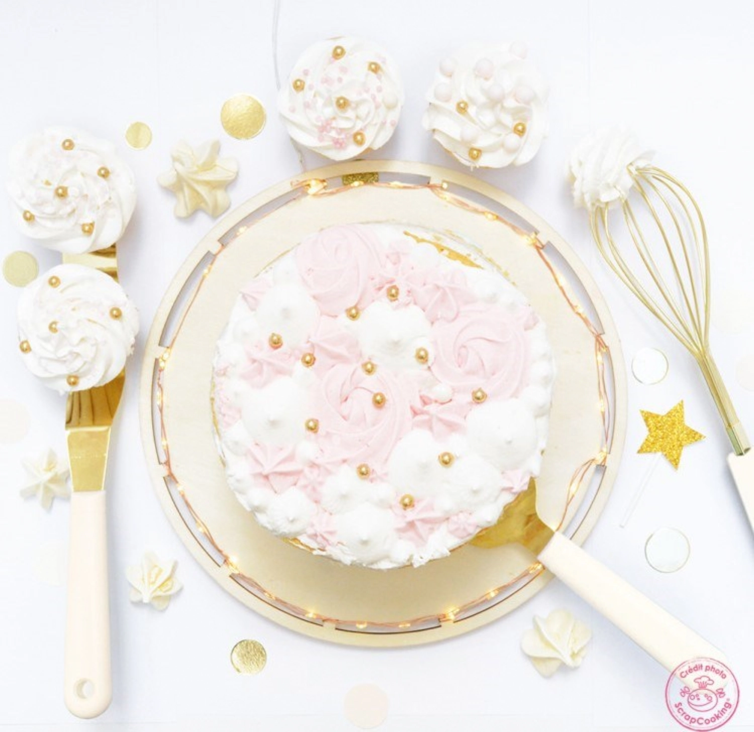 3 ustensiles de pâtisserie or