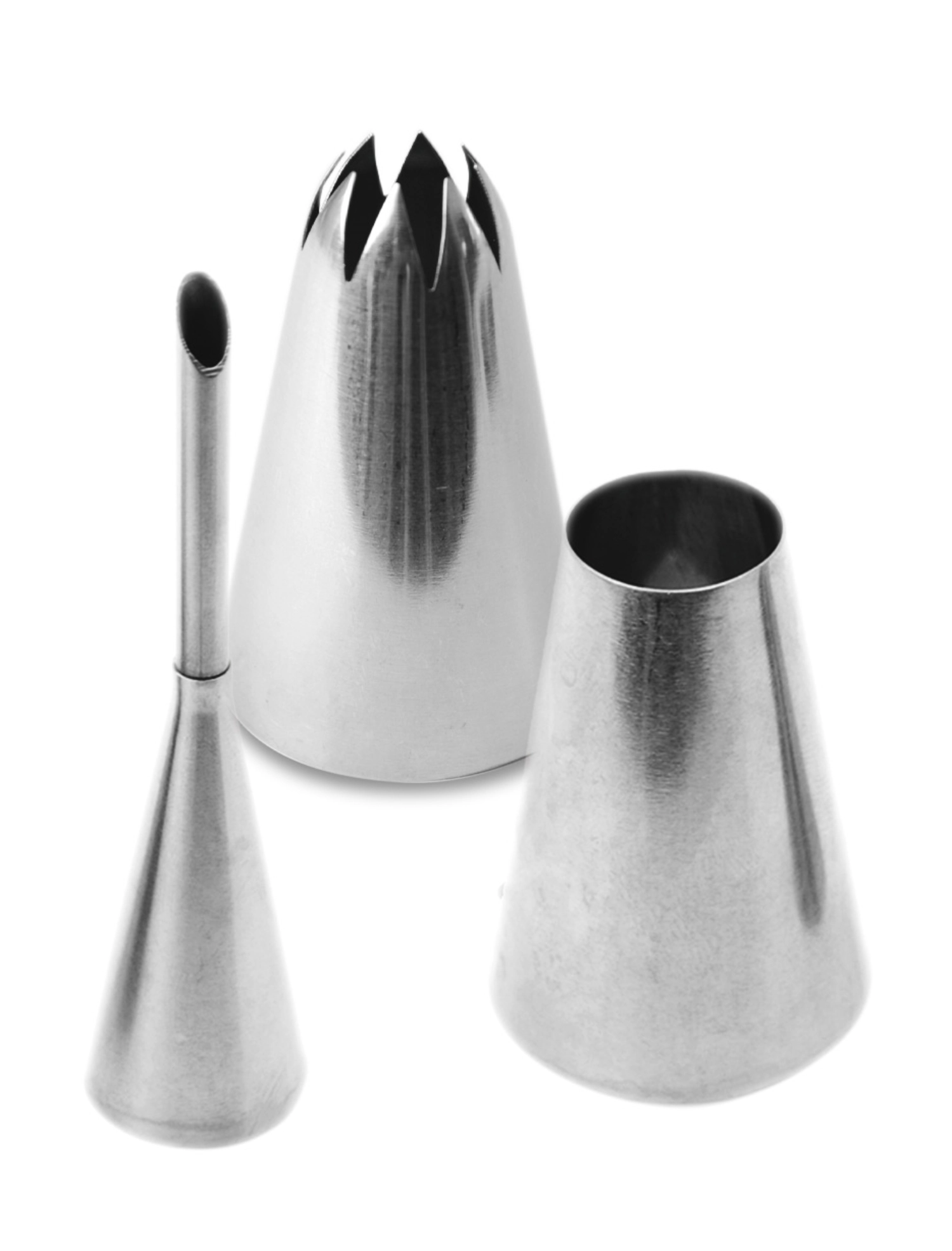 Set de 3 douilles en inox éclairs