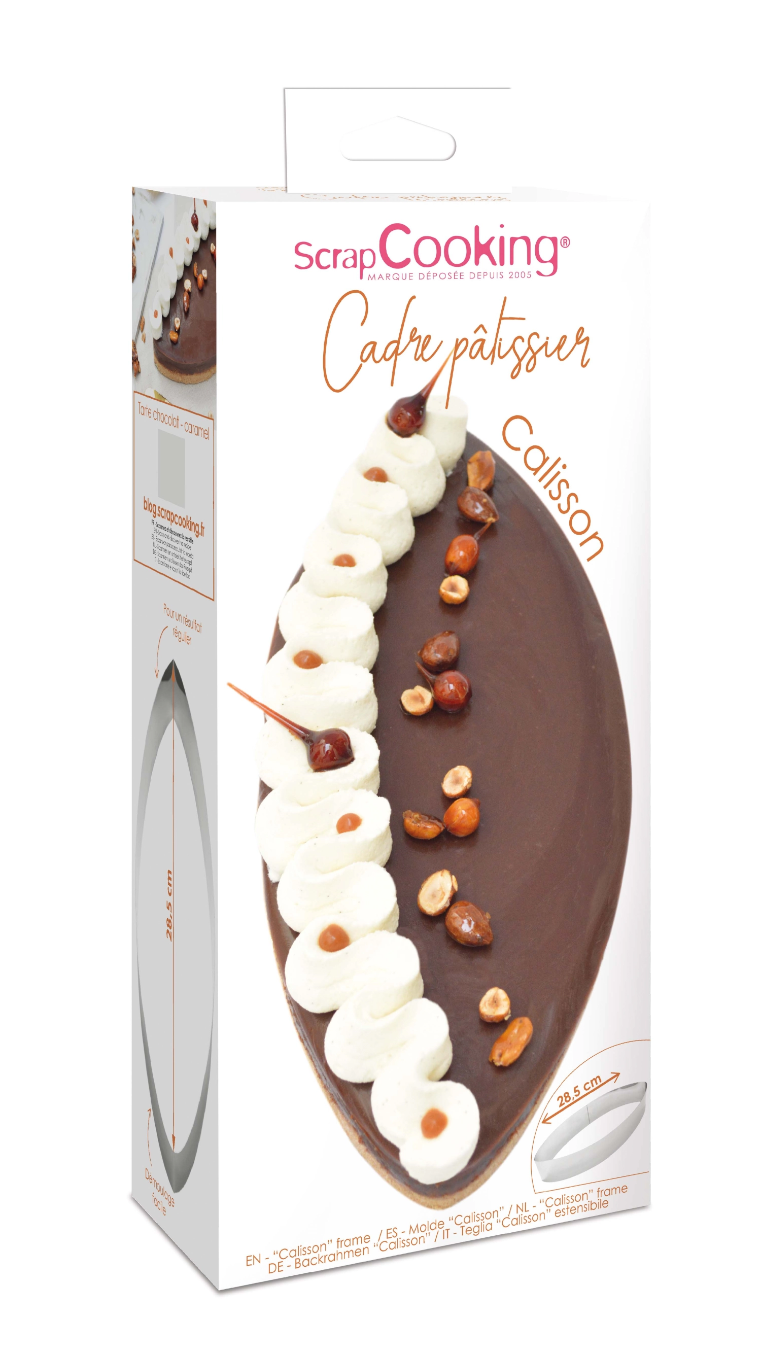 Cadre à pâtisserie calisson en acier inoxydable 28cm