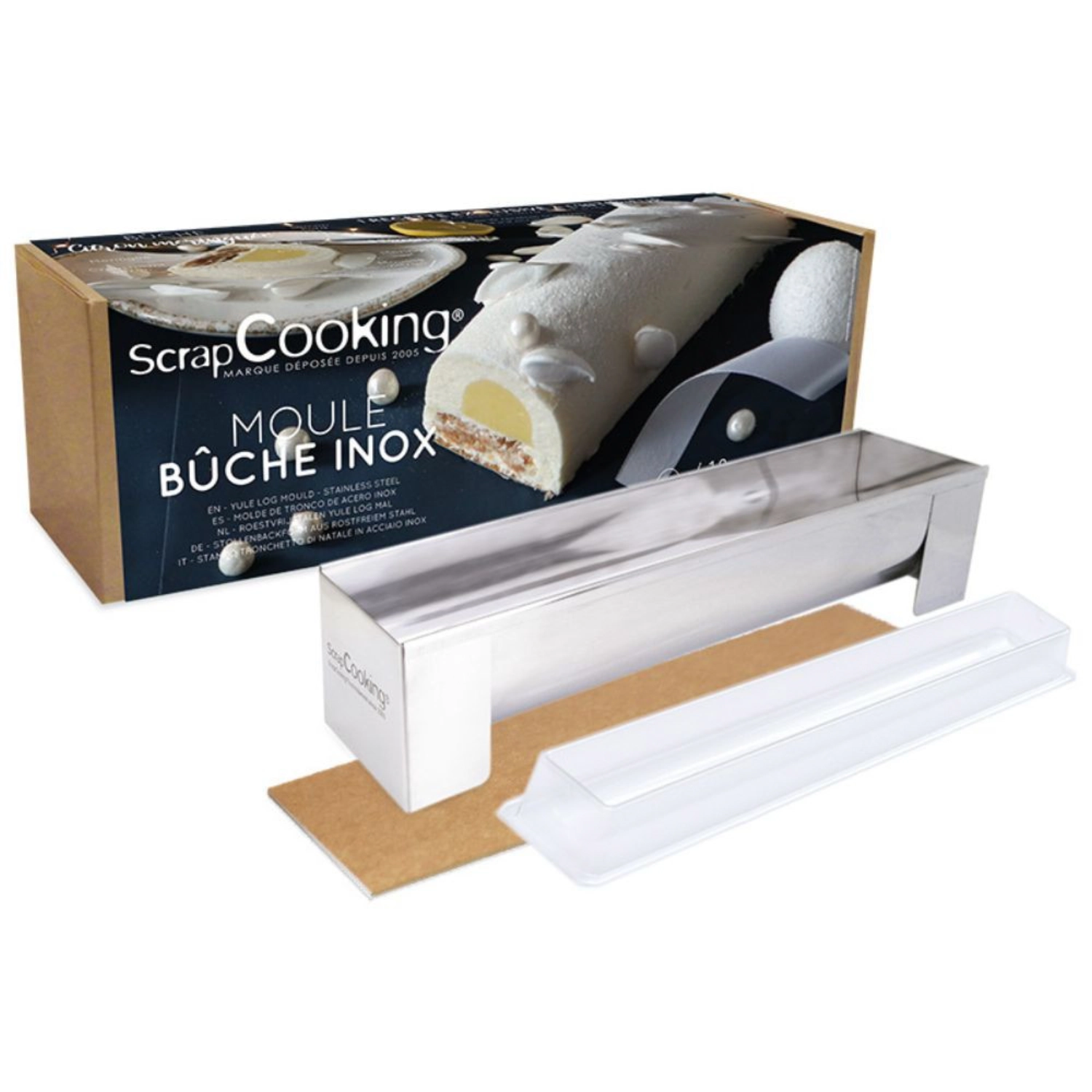 Moule en inox avec fond amovible 30x8.2x6.5cm