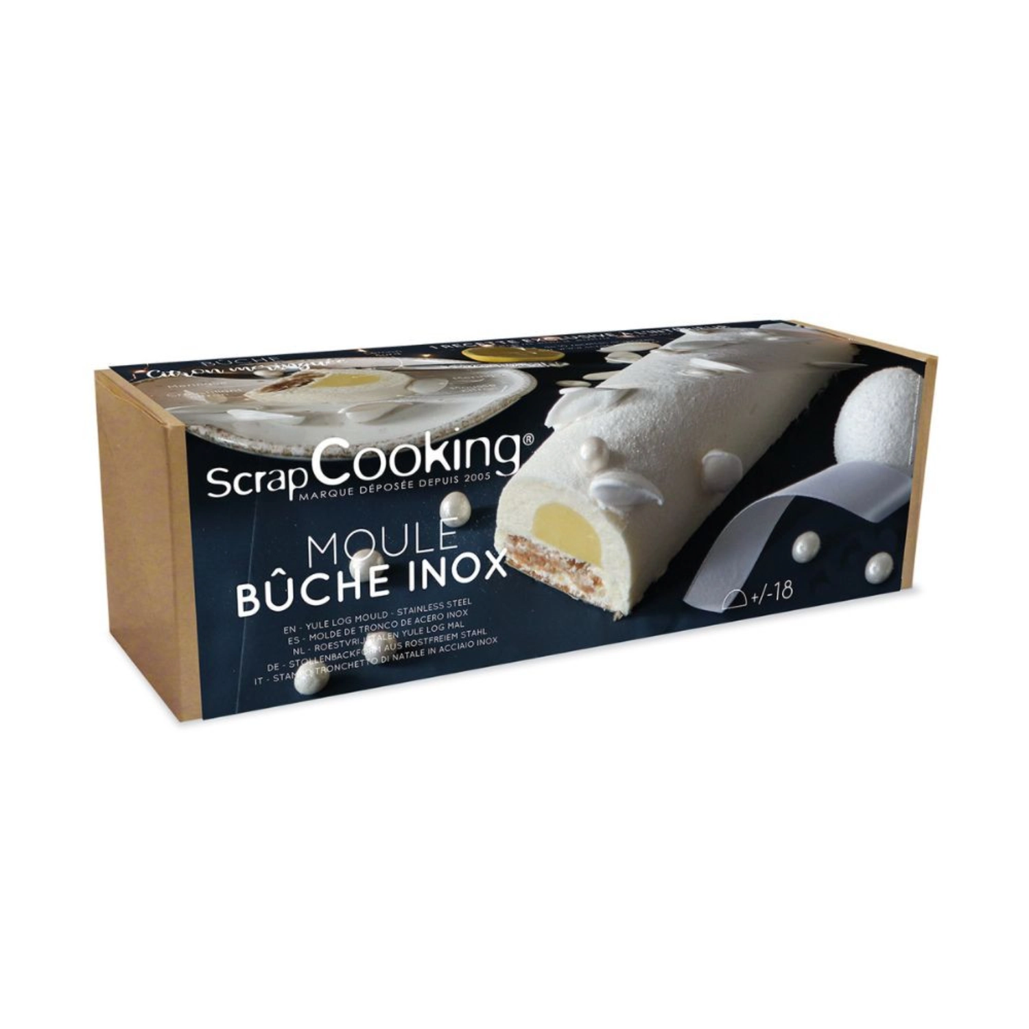 Moule en inox avec fond amovible 30x8.2x6.5cm