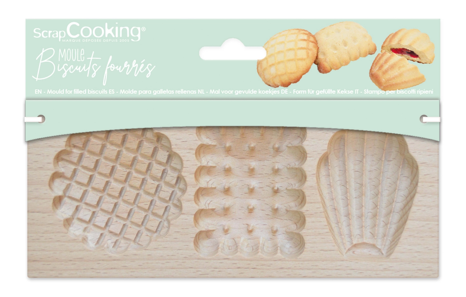Moule en bois pour biscuits fourrés petits biscuits