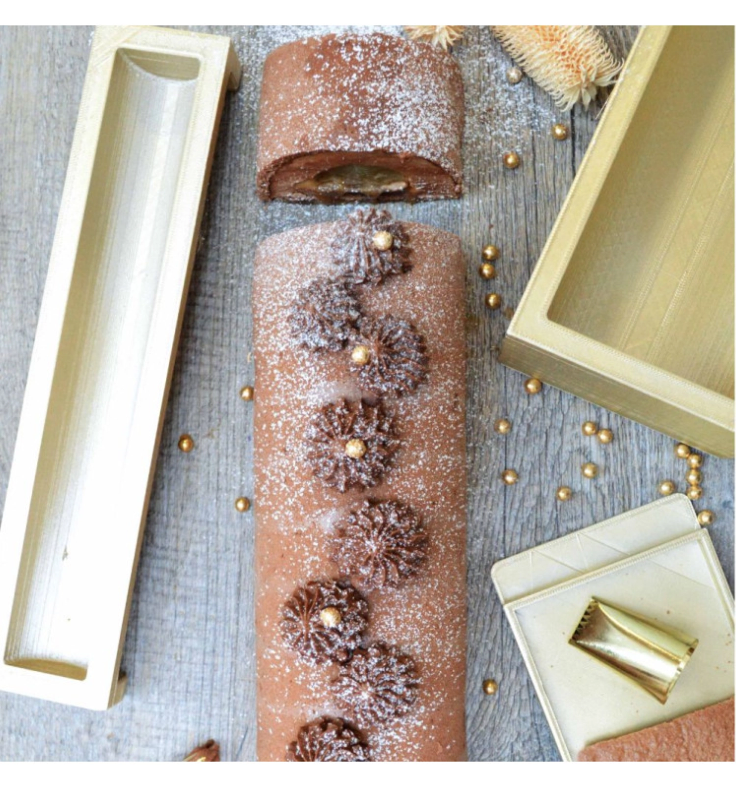 Moule en silicone bûche 25cm