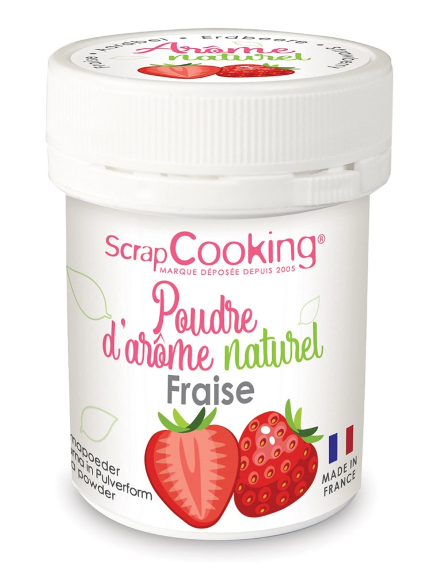 Poudre colorante arôme naturel fraise 15g