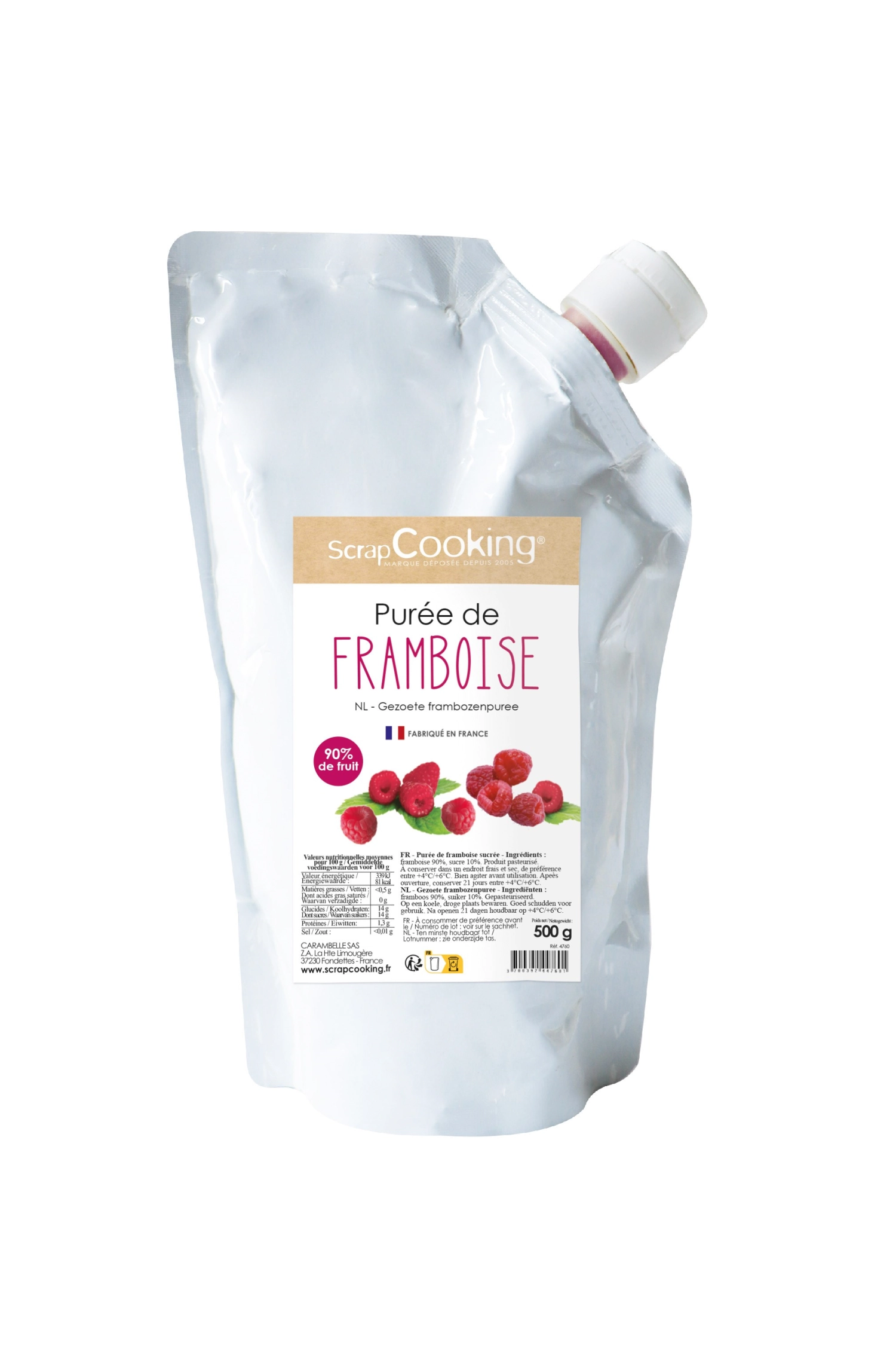 Purée de framboises 500g