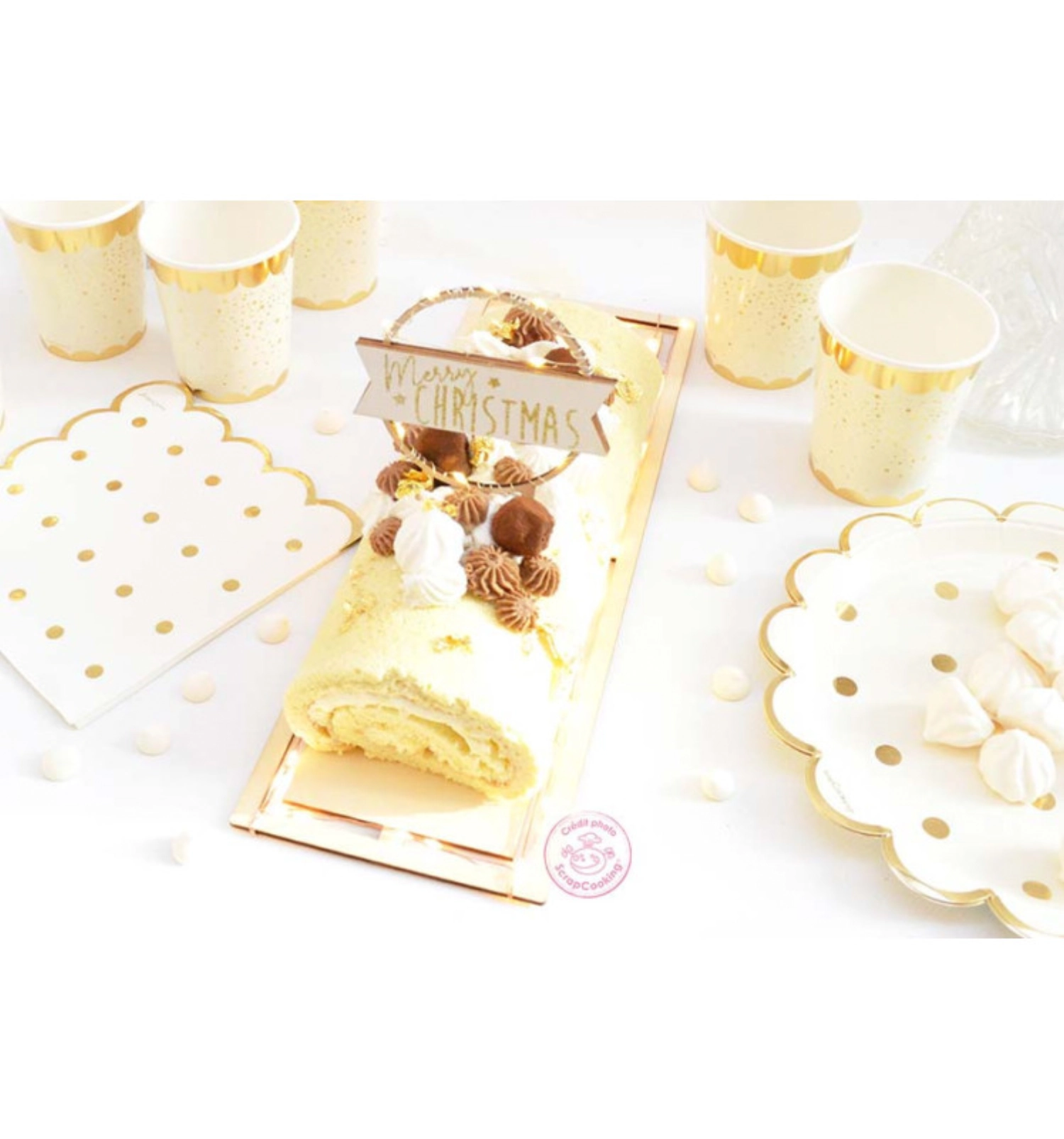 Cake topper avec éclairage led merry christmas