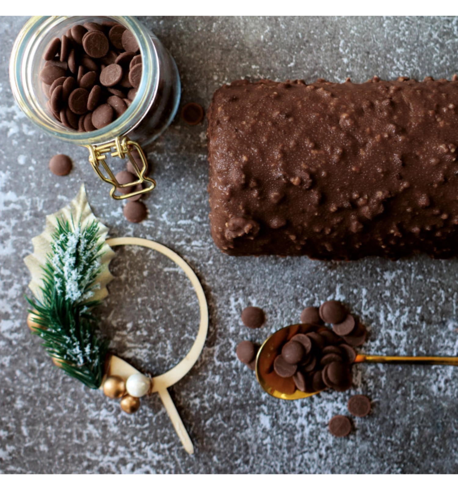 Cake topper en bois couronne de noël