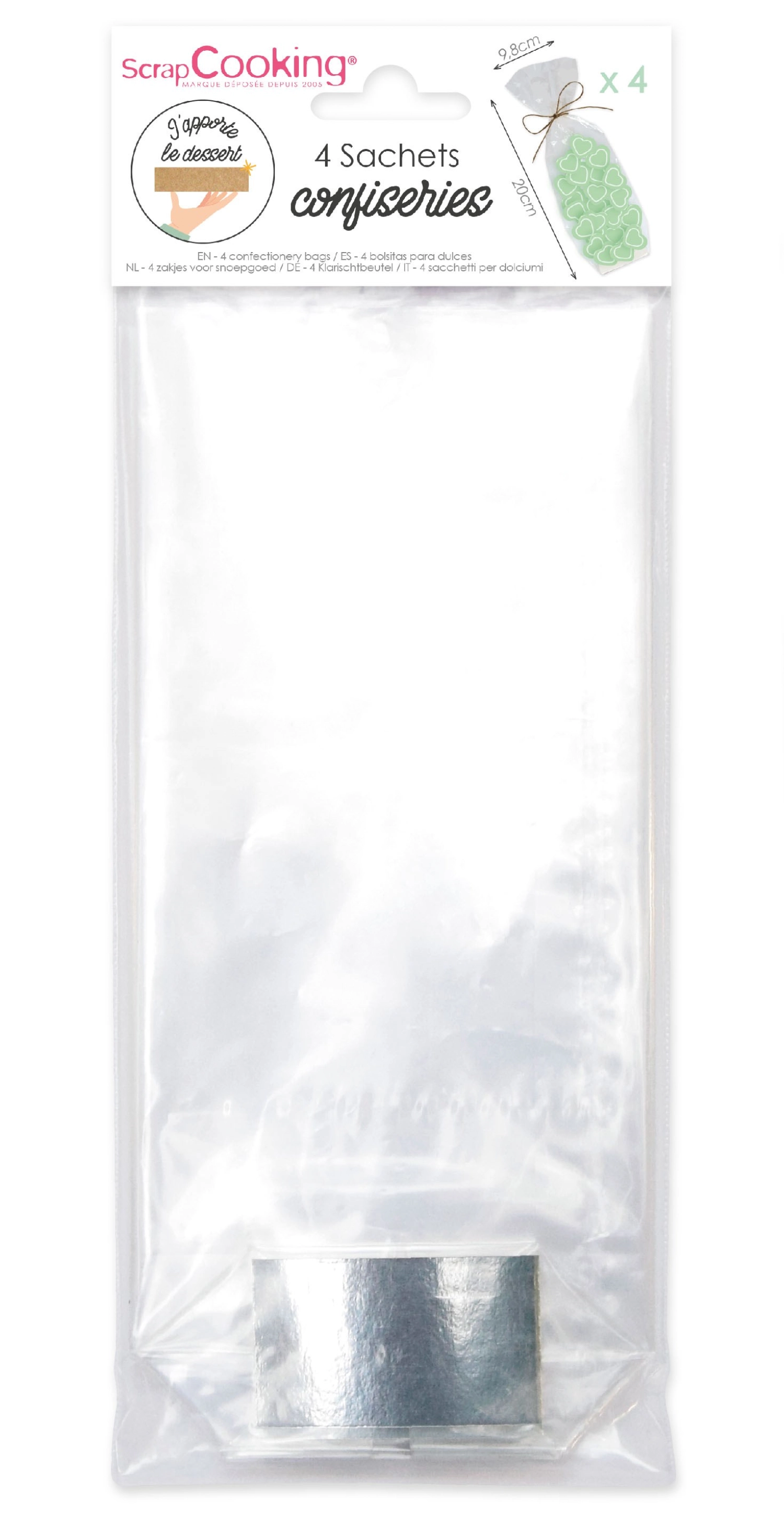 4er Set Klarsicht-Konditortüten