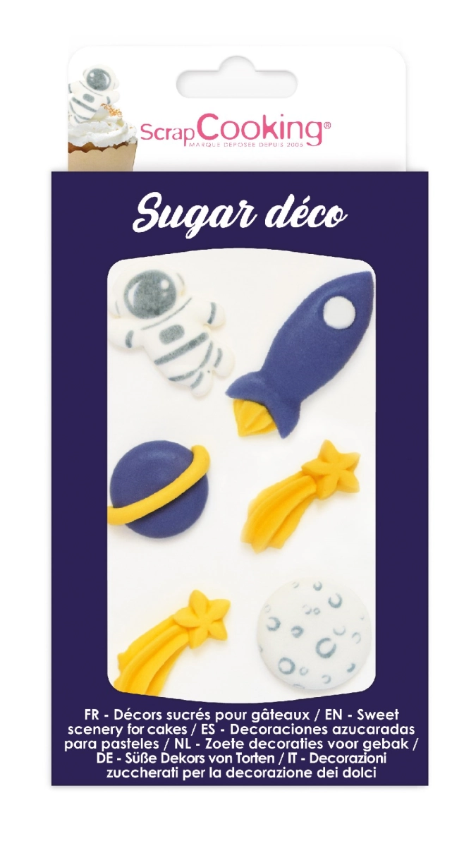 6 pcs. sucre déco espace