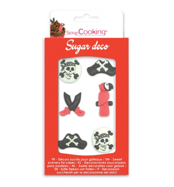 6 pcs. sucre déco pirate