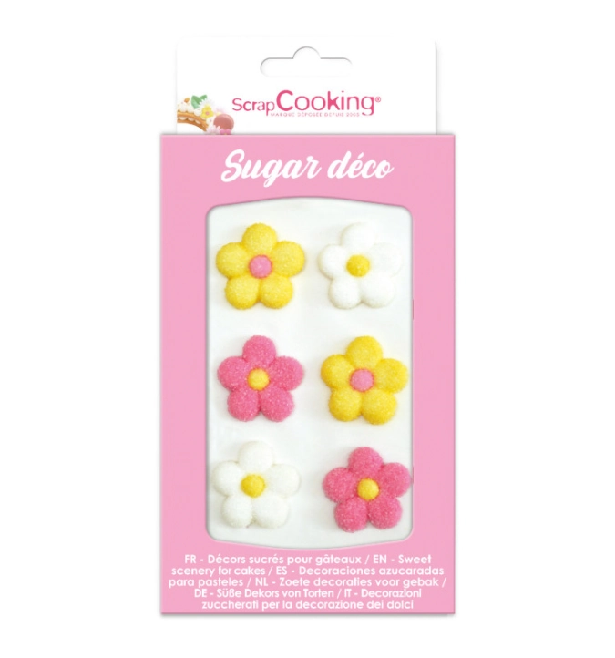 6 pcs. sucre déco fleurs