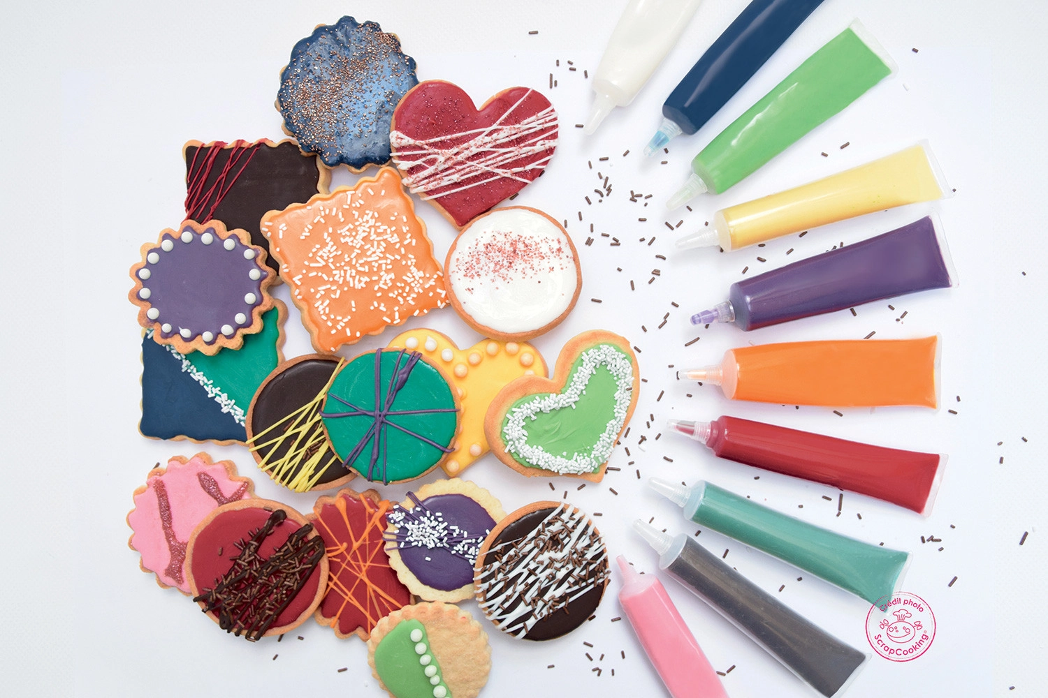 4 icing stylos blanc, rose, bleu, choco 4x20g