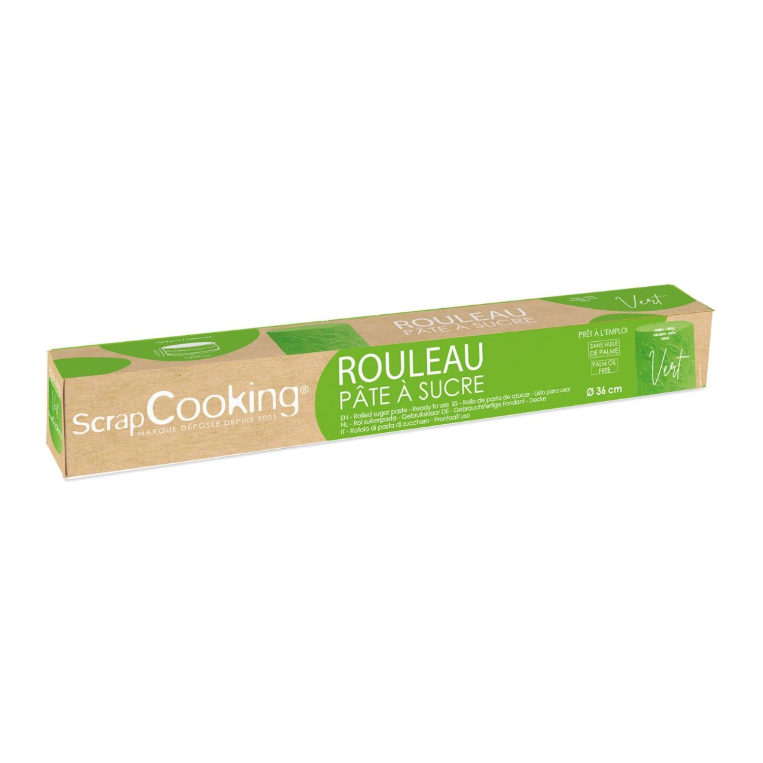 Fondant au sucre roulé vert d36cm 430g