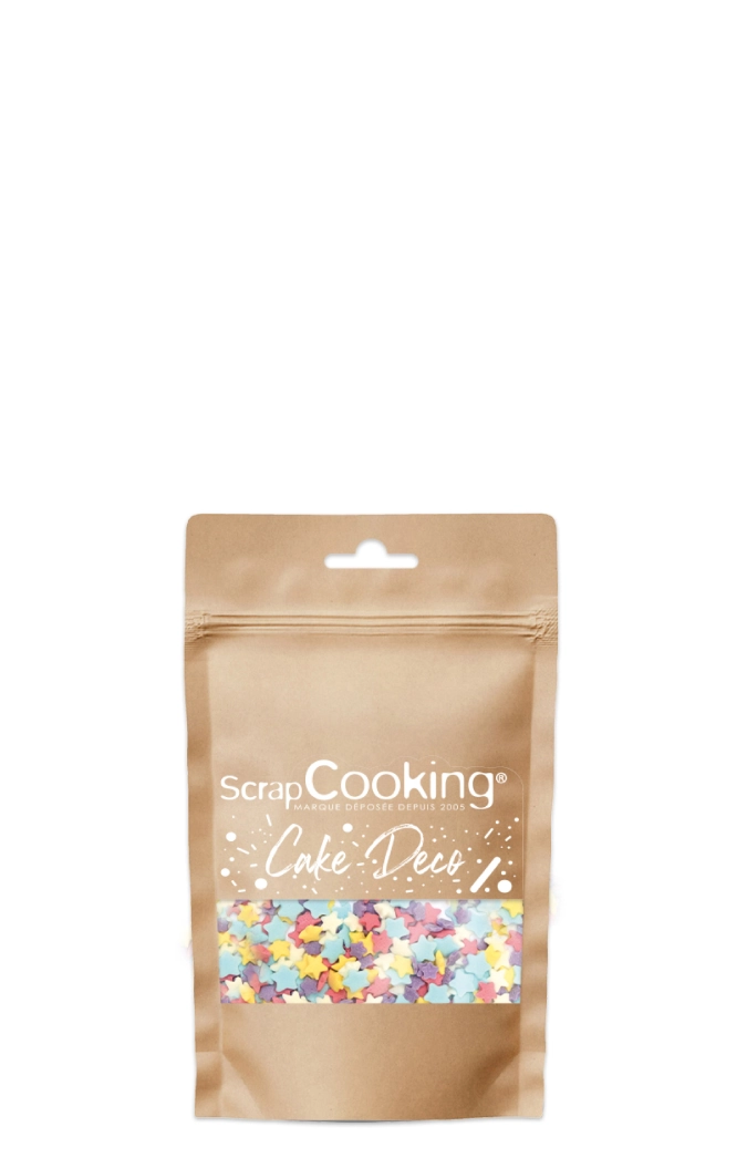 Pot de décors sucrés étoiles rainbow 55g