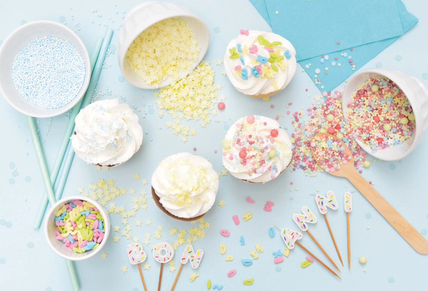 Deko sucre perles blanc bleu 55g