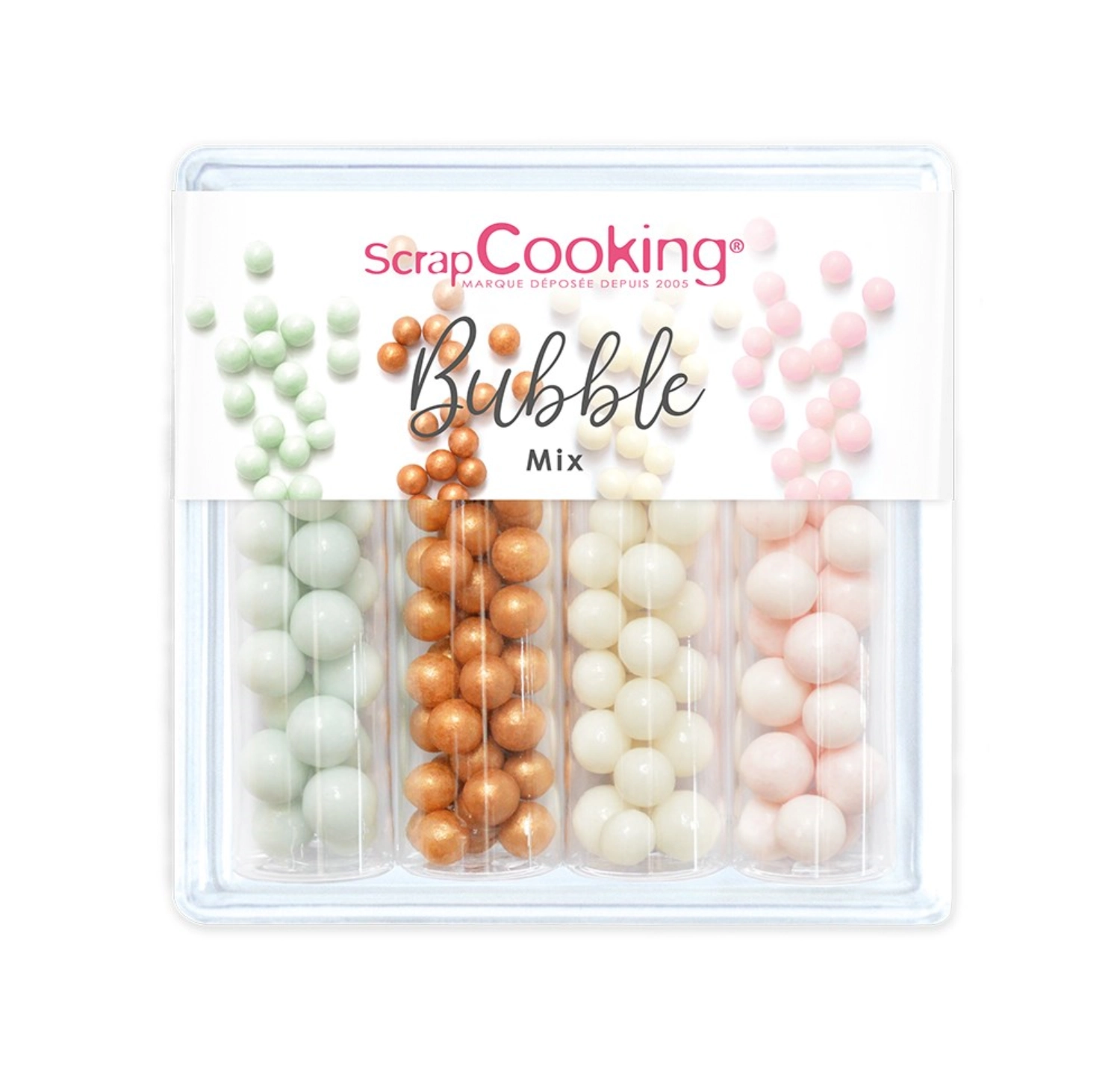 Set de 4 décors en sucre bubble mix 62g