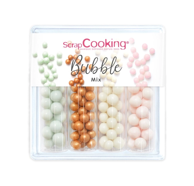 Set de 4 décors en sucre bubble mix 62g