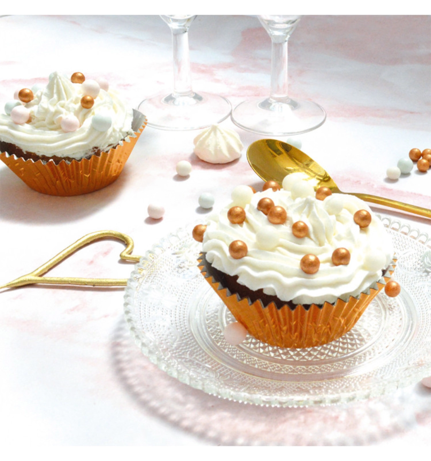 4 pcs décorations en sucre gold mix 62g