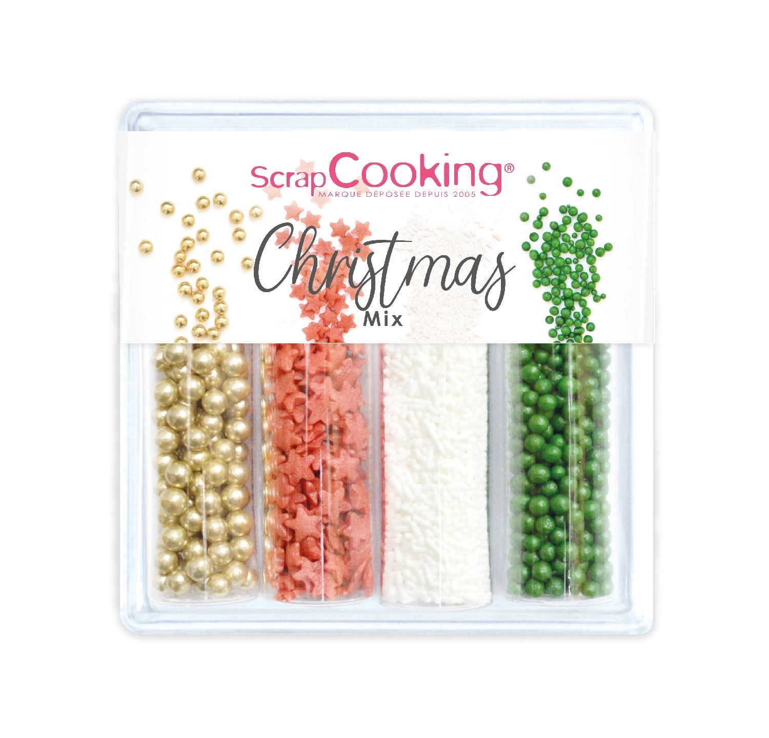 Set de 4 décorations en sucre, christmas mix, 64g