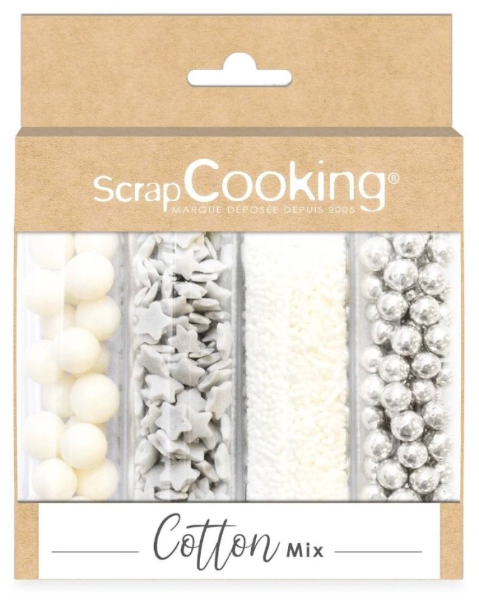 Set de 4 décorations en sucre cotton mix