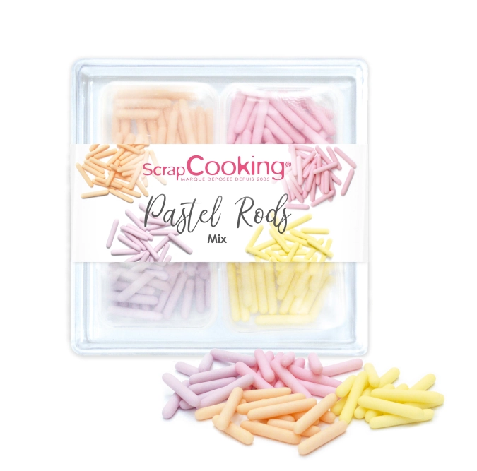 4pcs décorations en sucre, bâtonnets pastel, 60g