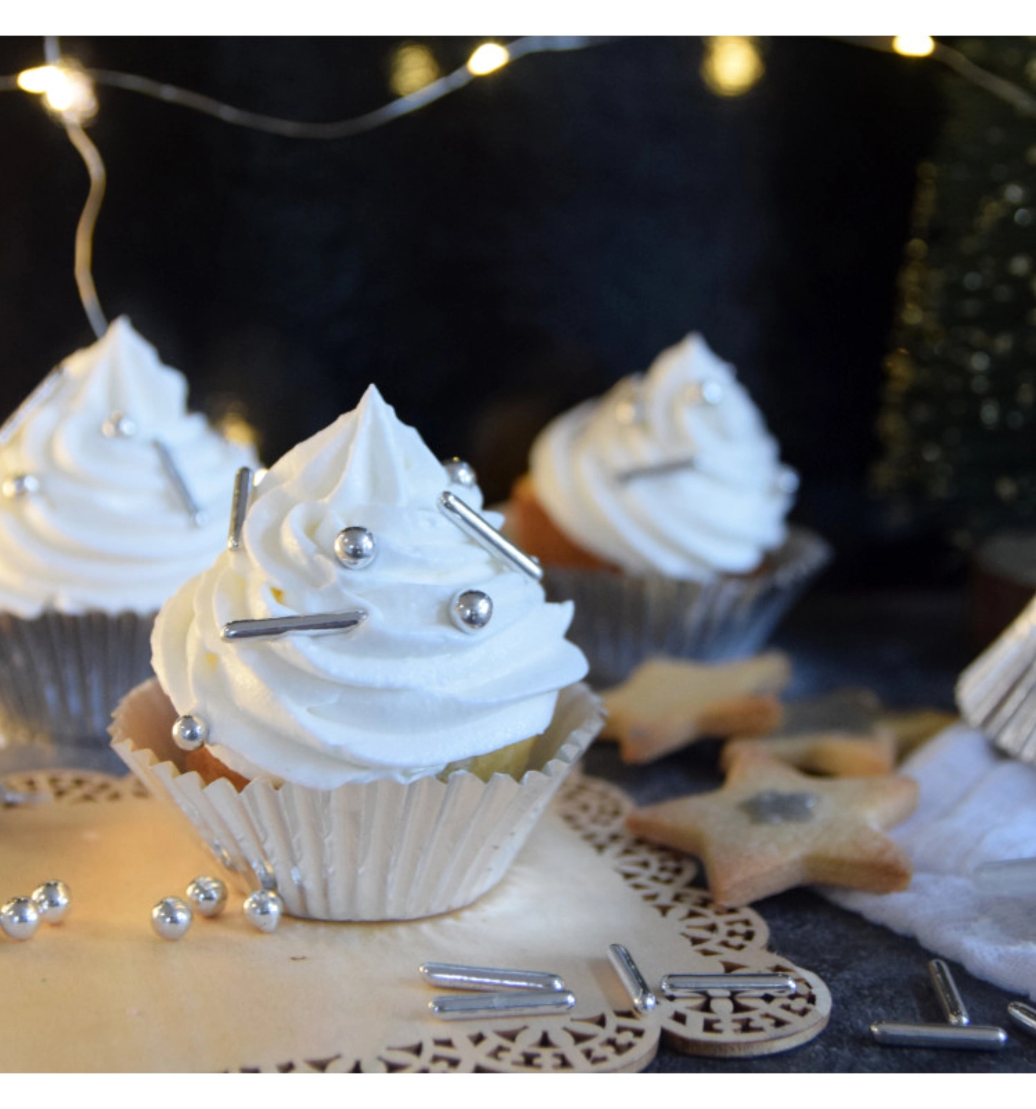 Set de 4 décorations en sucre argent 63g
