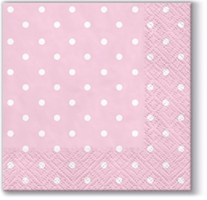 Servietten Cocktail 20x Punkte rosa/weiss, 25x25cm