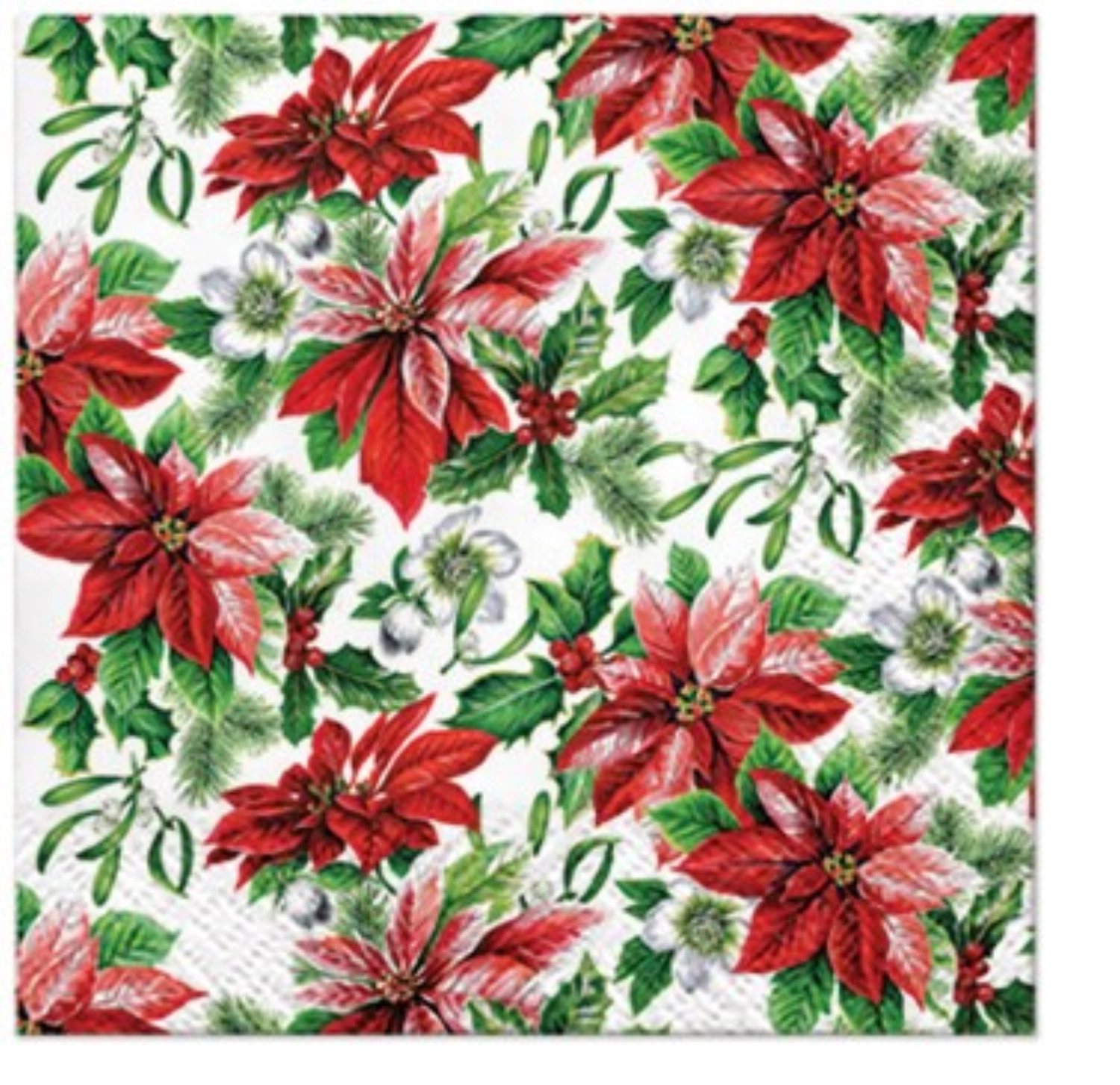 Serviettes cocktail 20x glory étoile de noël, 25x25 cm