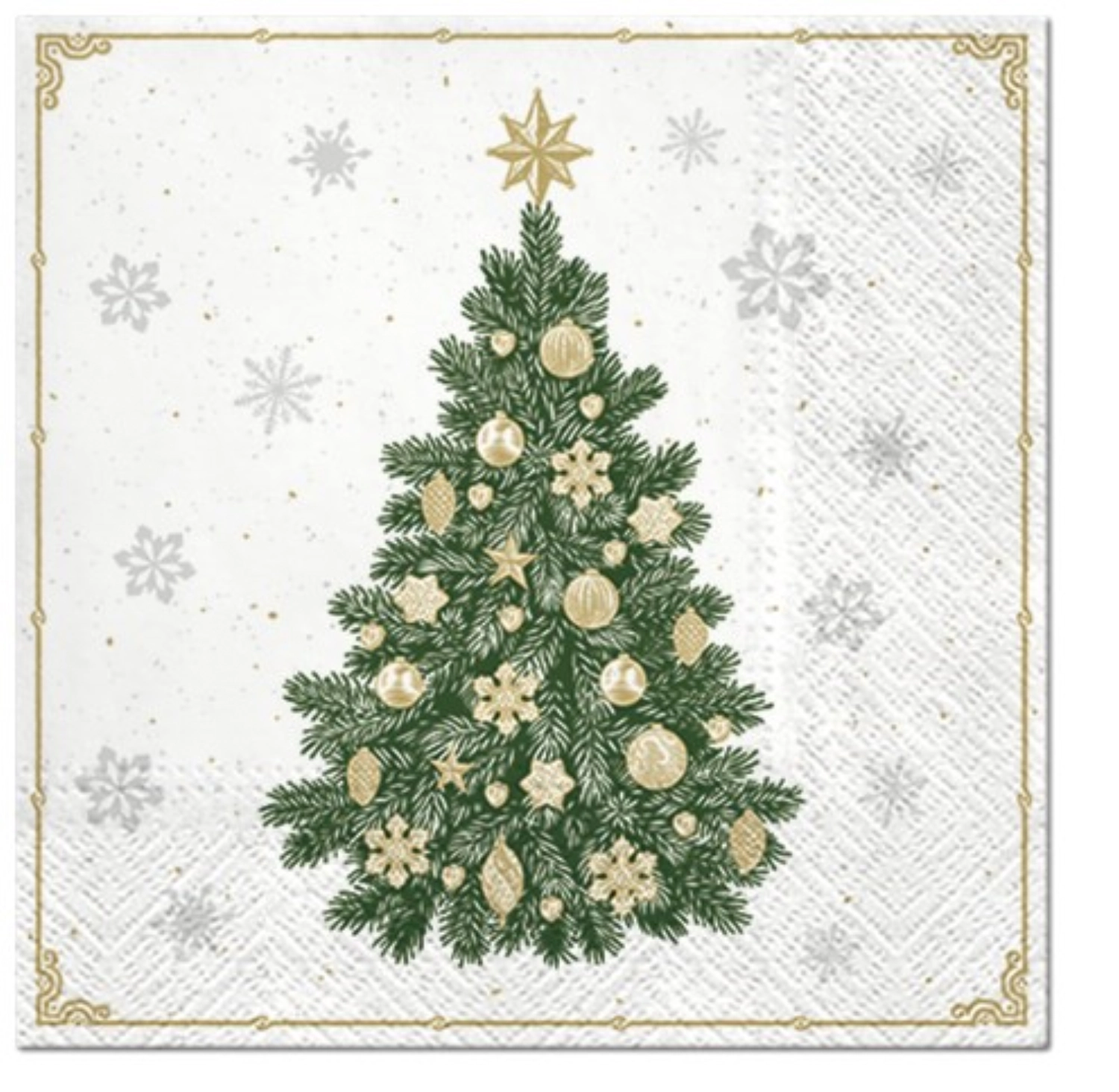 Serviettes lunch 20x frosty tree, 33x33 cm