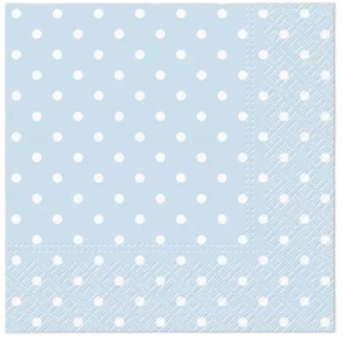 Serviettes de table Lunch 20x Dots light blue , 33x33cm