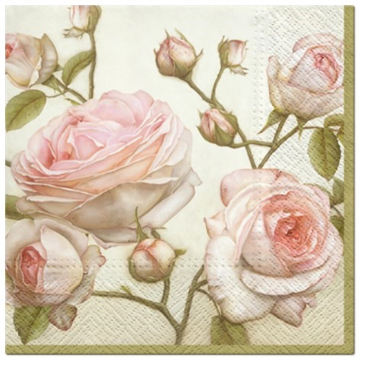 Serviettes de table Lunch 20x Beauty Roses, 33x33cm