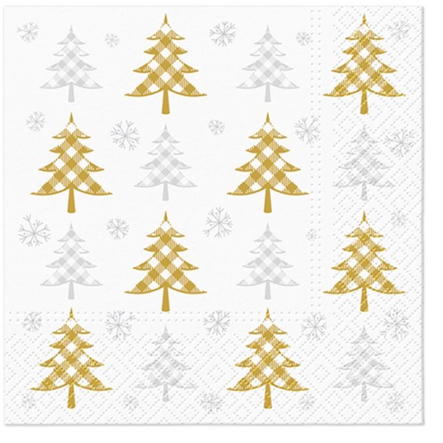 Servietten Lunch 20x Christmas Tree gold & silver, 33x33cm