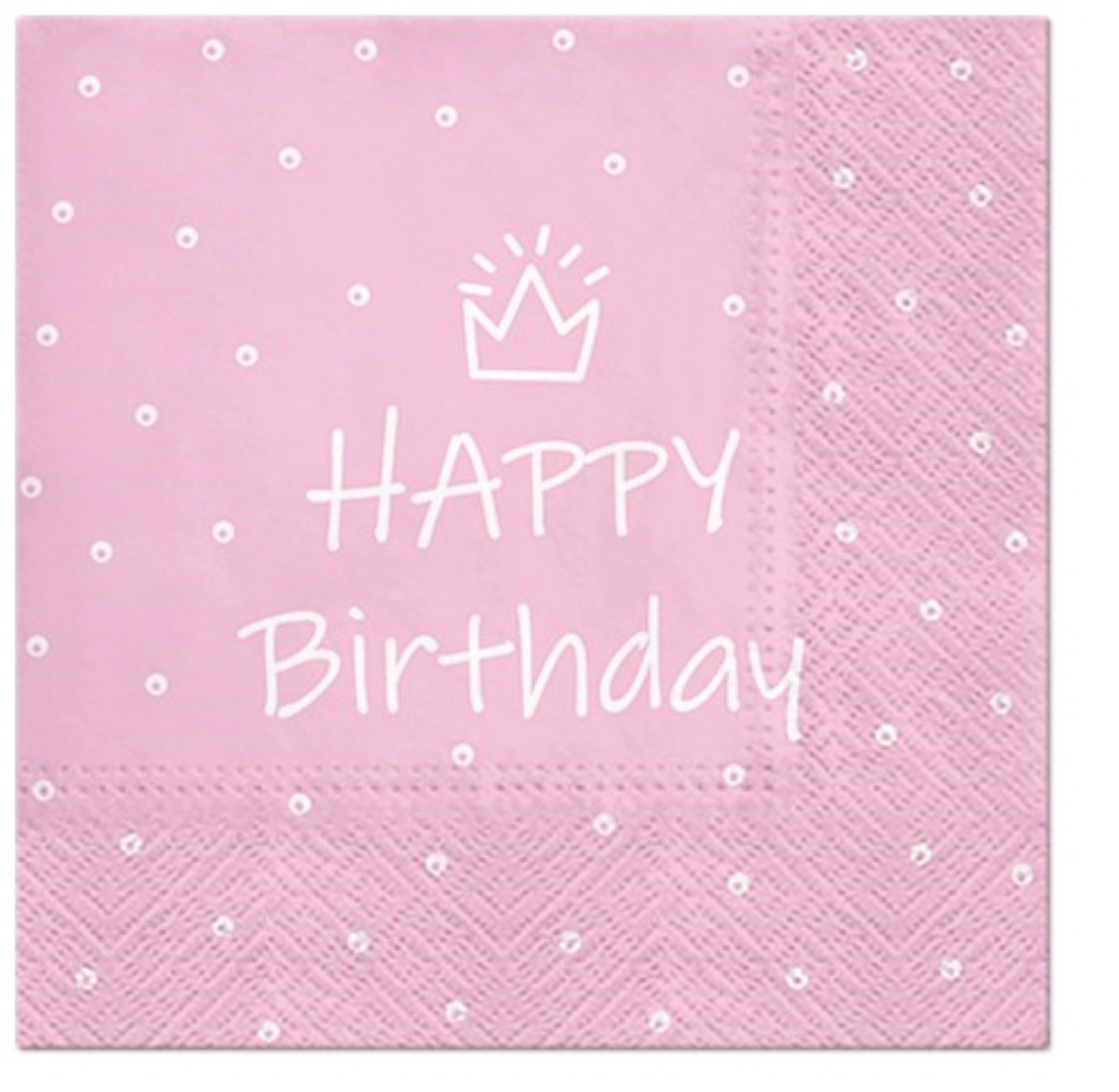 Serviettes Lunch 20x Happy Birthday rose, 33x33cm