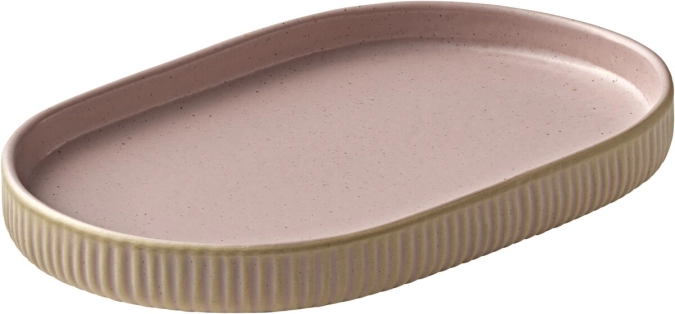 Playground nara plateau ovale relief rose 18x11cm h2cm