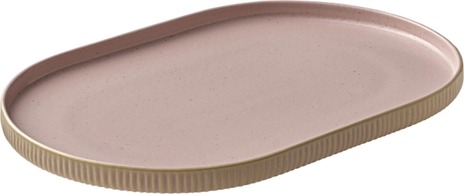 Playground nara plateau ovale relief rosé 30x20cm h2.4cm