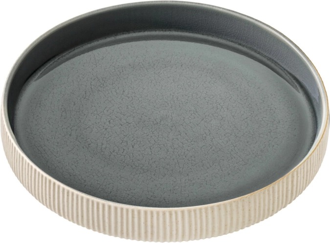 Playground Nara Assiette creuse bord haut relief gris D24cm