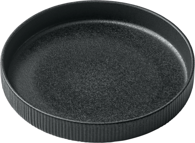 Playground nara assiette creuse bord haut relief noir d24cm