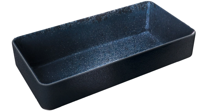 Nara bowl deep rectang. black 18x9cm