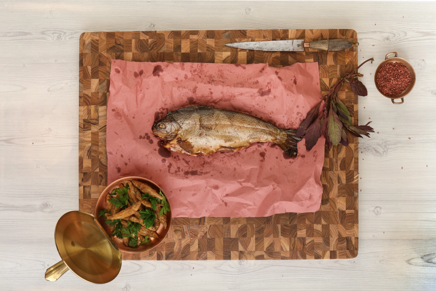 Plateau de service en teck scandi, 45.7x35.5x2.5 cm