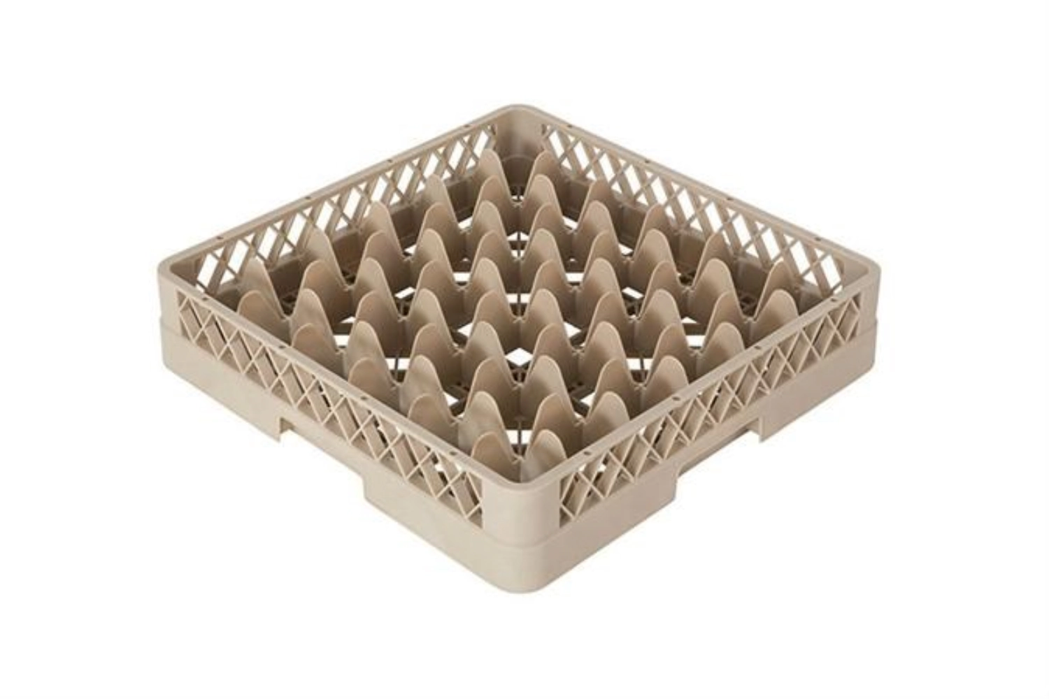 Gläserkorb 36 Fä Glas D6.4 bis 7.4cm H max 8.5cm beige