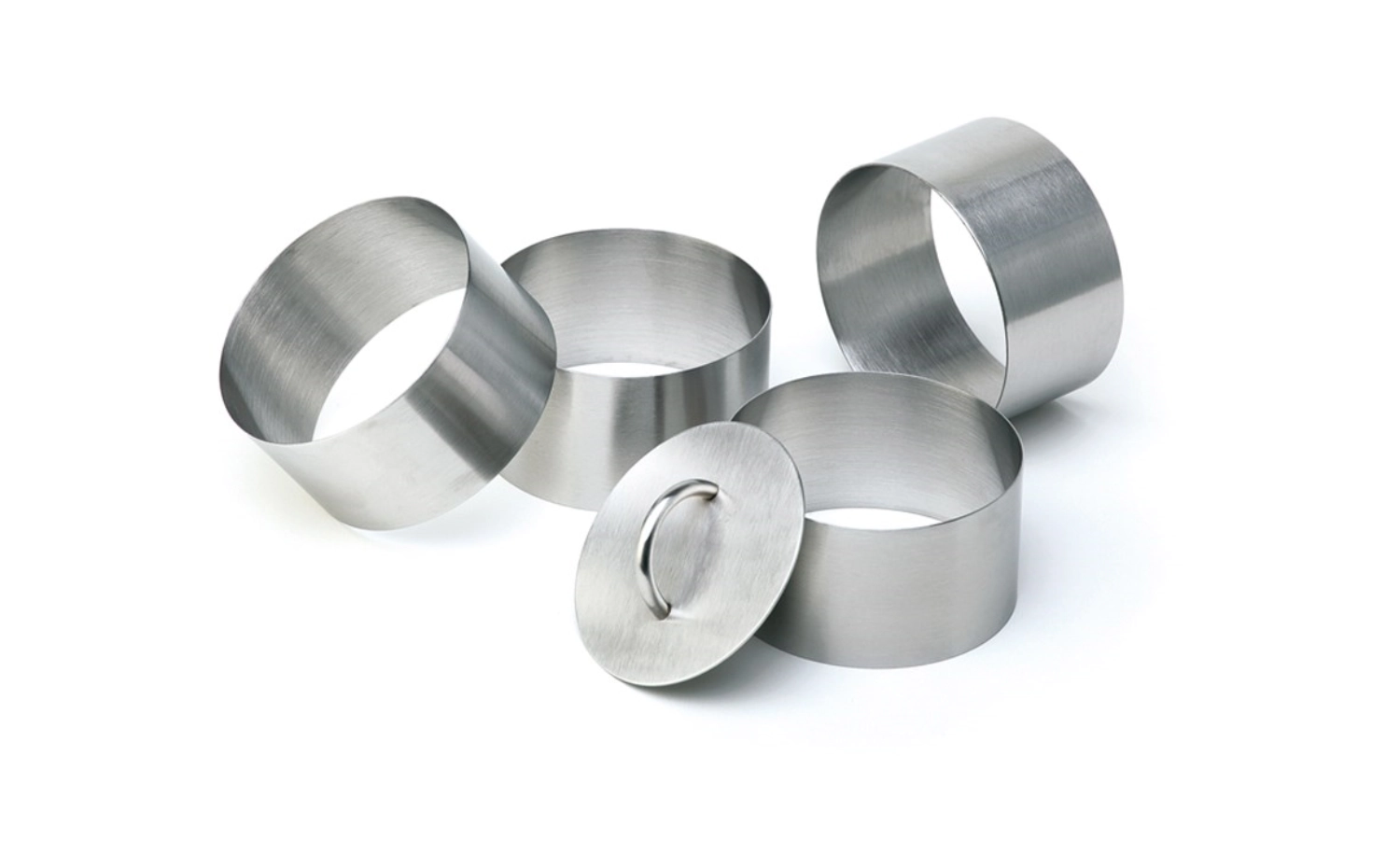 Jeu de cercles à mousse inox, ronds