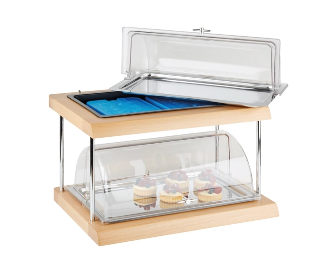 Kühltablett Buffet Vitrine Doppeldecker, 60x41cm H36cm