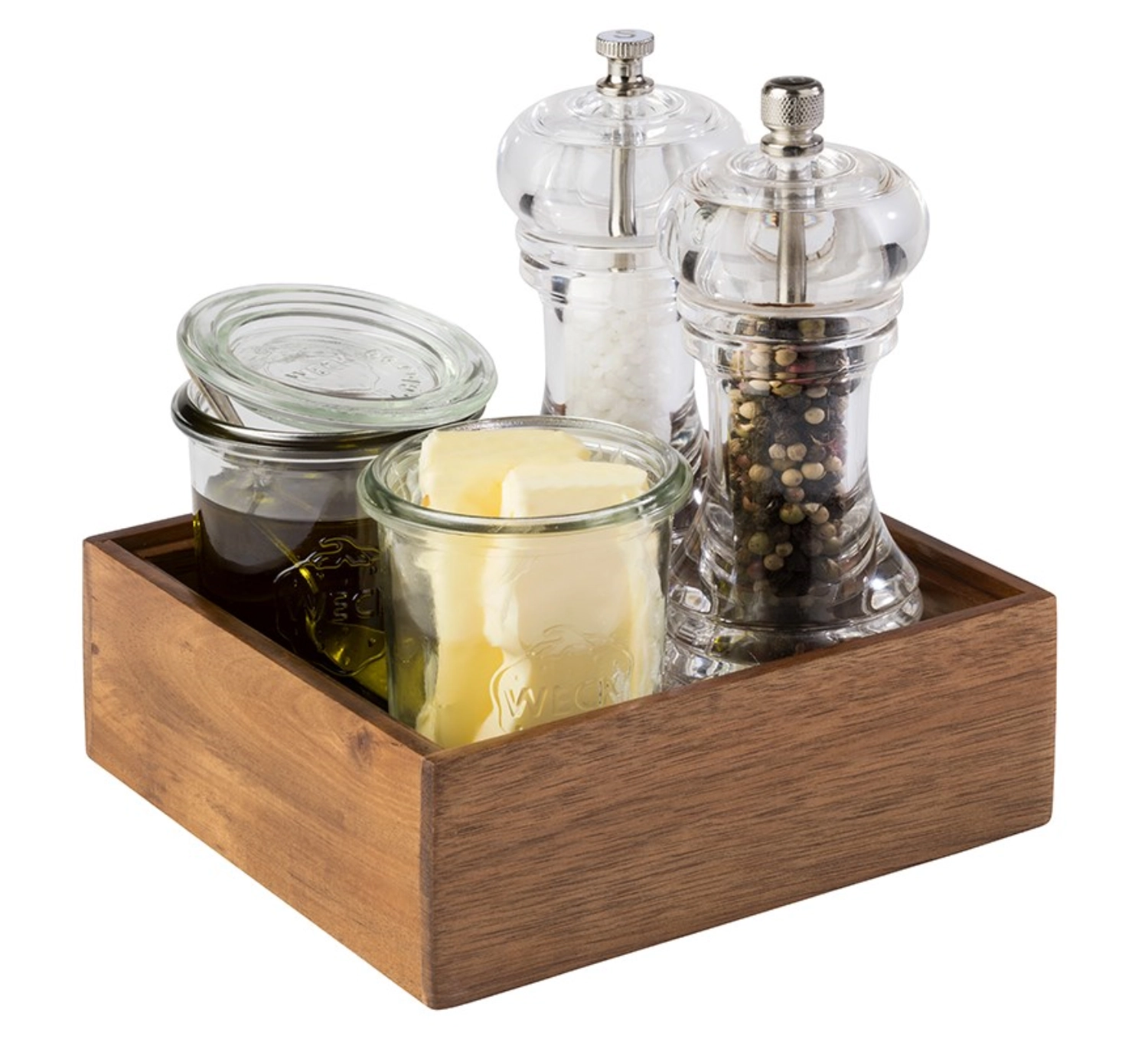 Holzbox Woody 15x15cm H5.5cm, Akazienholz